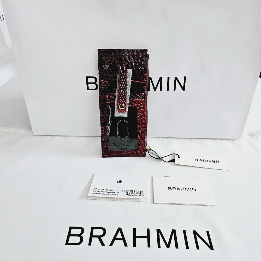 NWT Brahmin Rose Ombre All Over Marley Crossbody & Credit Card Wallet - Picture 13 of 15